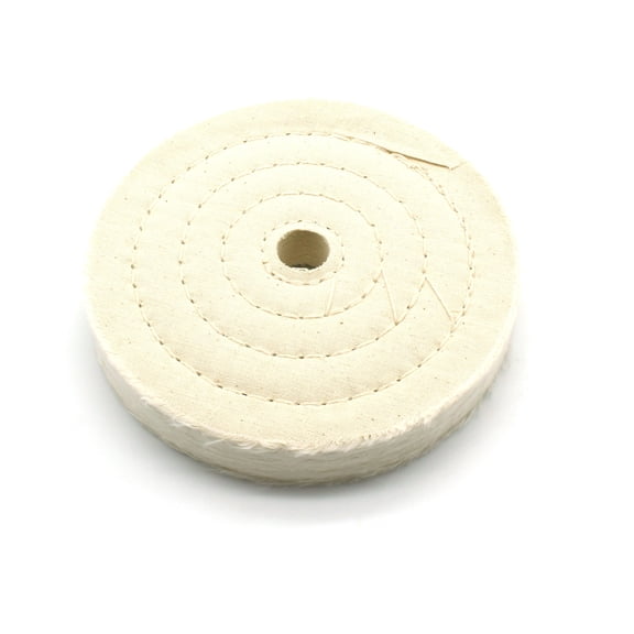 TEMO 6 inch 3/4 inch Center Hole 80 Ply Spiral Sewn Buffing and Polishing Wheel Extra Thick