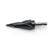 TEMO Black AITiN Coated M35 Cobalt Smooth Step Drill Spiral Flute Unibit, 12 Size from 3/16 inch to 7/8 inch, 1/4 inch Hex Shank