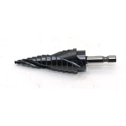 TEMO Black AITiN Coated M35 Cobalt Smooth Step Drill Spiral Flute Unibit, 12 Size from 3/16 inch to 7/8 inch, 1/4 inch Hex Shank