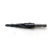 TEMO Black AITiN Coated M35 Cobalt Smooth Step Drill Spiral Flute Unibit, 6 Size from 3/16 inch to 1/2 inch, 1/4 inch Hex Shank
