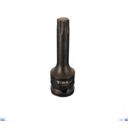 TEMO IP55 3 Inch 76 mm Long Black Impact Torx Plus 6 Point Socket Bit 1/2 Inch 12.7 mm Square Drive Auto Repair Tool