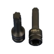 TEMO IP60 3 Inch 76 mm Long Black Impact Torx Plus 6 Point Socket Bit 1/2 Inch 12.7 mm Square Drive Auto Repair Tool