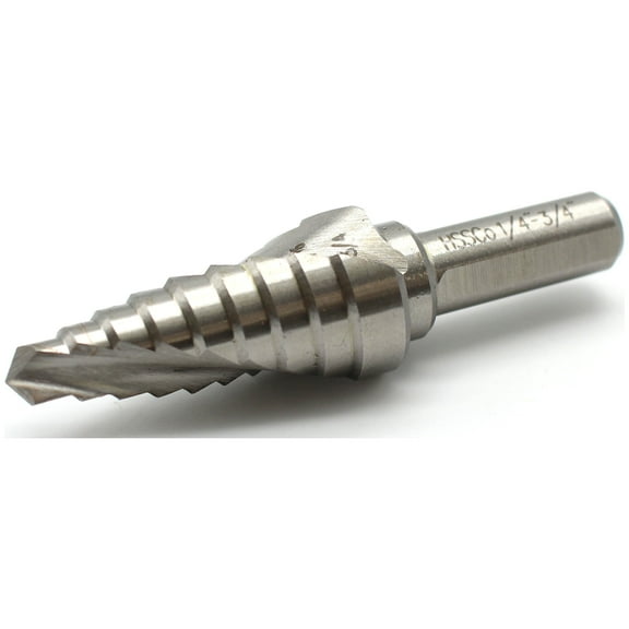 TEMO M35 Cobalt Spiral Flute Type Step Drill, 9 Size from 1/4 Inch (6.4 mm) To 3/4 Inch (19 mm), 3/8 Inch (9.5mm) Shank