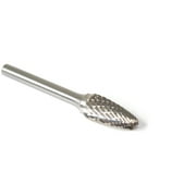 TEMO SF-5 Double Cut Carbide Rotary Burr File, 1/2Inch 12.7 mm Head Round Tree, 1/4 Inch 6.35 mm Diameter 2 Inch 50.8 mm Long Shank