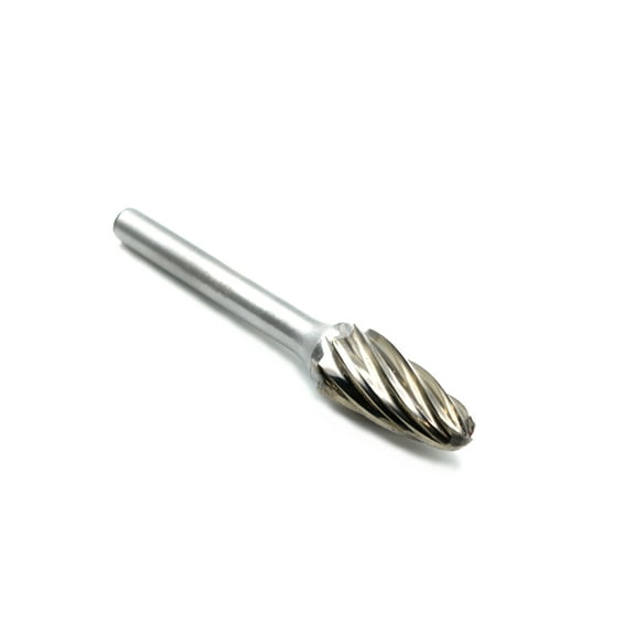 TEMO SF-5 NF Aluminum Cut Carbide Rotary Burr File, 1/2 Inch (12.7 mm) Head Round Tree, 1/4 Inch (6.35 mm) Diameter 2 Inch (50.8 mm) Long Shank
