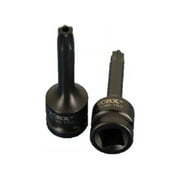 TEMO Tamper Proof T50 3 Inch 76 mm Long Tamper Proof Torx Star 6 Point Black Impact Bit Socket 1/2 Inch 12.7 mm Square Drive Auto Repair Tool