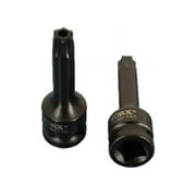 TEMO Tamper Proof T55 3 Inch 76 mm Long Tamper Proof Torx Star 6 Point Black Impact Bit Socket 1/2 Inch 12.7 mm Square Drive Auto Repair Tool