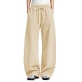 thumbnail image 1 of TEMOFON Barrel Sweatpants Women Fall Fashion Wide Leg Pants Baggy Lounge Comfy Flowy Sweat Pants with Pockets, 1 of 8