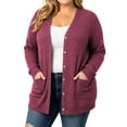 thumbnail image 1 of TEMOFON Cardigan for Women Plus Size Buttons Down with Pocket Long Sleeve Ladies Cardigan Lightweight Knit Fall Winter Clothes 3XL, 1 of 6