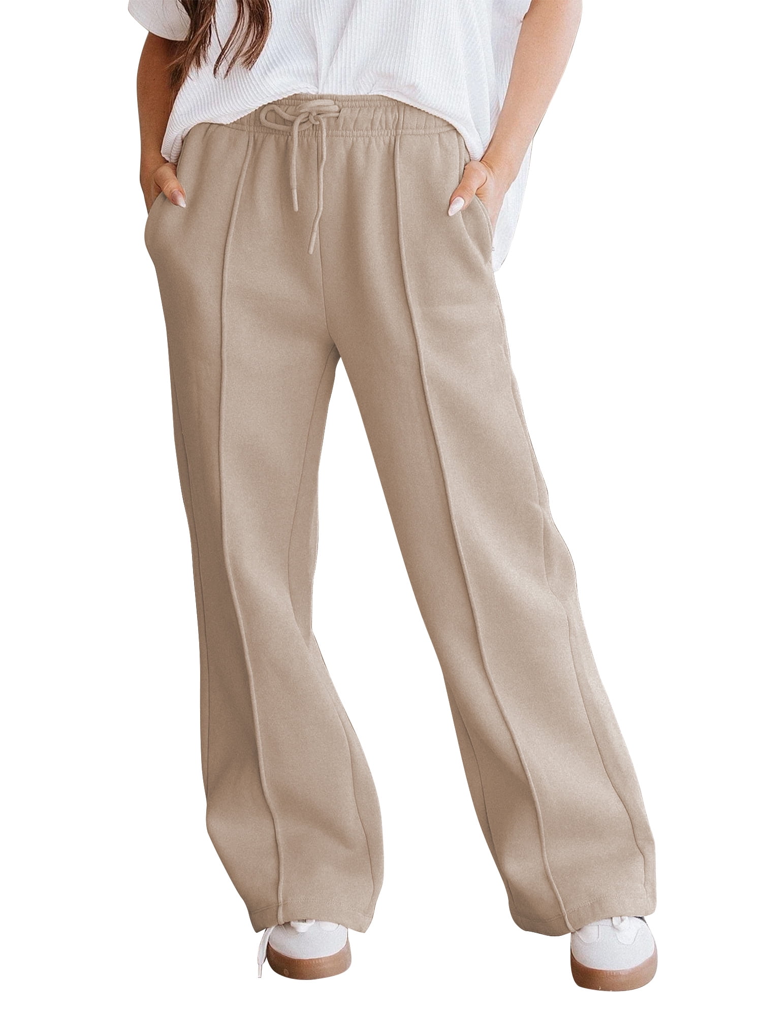 TEMOFON Fall Pants for Women Elastic Waistband Casual Pants for Women ...