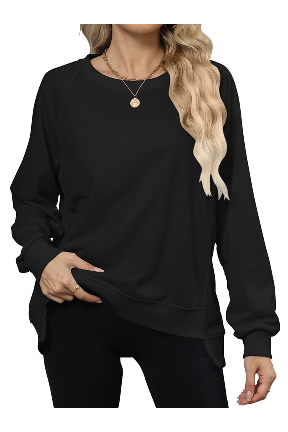 Fall Tops for Women Casual Long Sleeve Sweatshirts Dressy Crewneck Pullover Sweatshirts Tunic Shirts for Winter Clothes