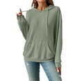 thumbnail image 1 of TEMOFON Fashion Tops Hoodies for Women Pullover Oversized Sweatshirts Long SLeeve Shirts Loose Fit Green L, 1 of 5