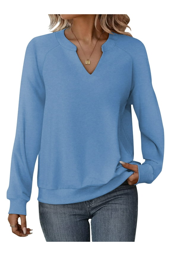 Long Sleeve Shirts for Women Crew Neck Casual Tunic Tops Lightweight Pullover for Womens Clothes Fall Tops