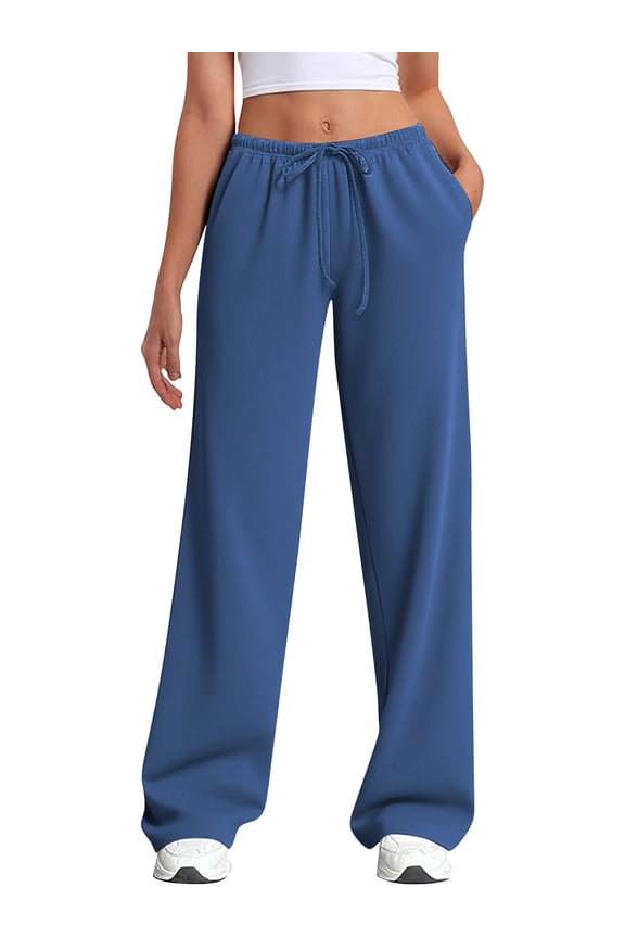 Pants for Women Low rise Sweatpants Wide Leg Sweatpants Womens Clothes Drawstring Elastic Low Waist Pants with Pockets