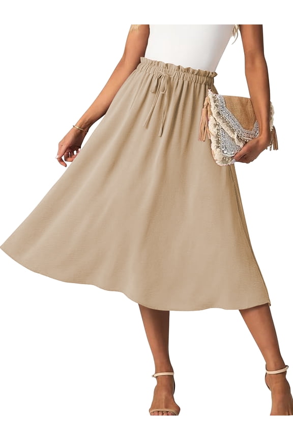 Skirts for Women Adjustable Waist A-Line Skirt Ice Silk Feel Skirt for Women Comfortable and Versatile Skirt