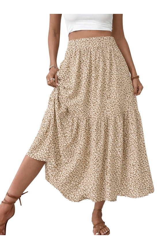 Skirts for Women Trendy Summer High Waisted Leopard Print Long Maxi Skirt Womens Clothes
