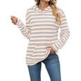 thumbnail image 1 of TEMOFON Women's Hoodies with Pockets Long Sleeve Pullover Sweatshirts Casual Fall Winter Striped Hoodie Tops, 1 of 7