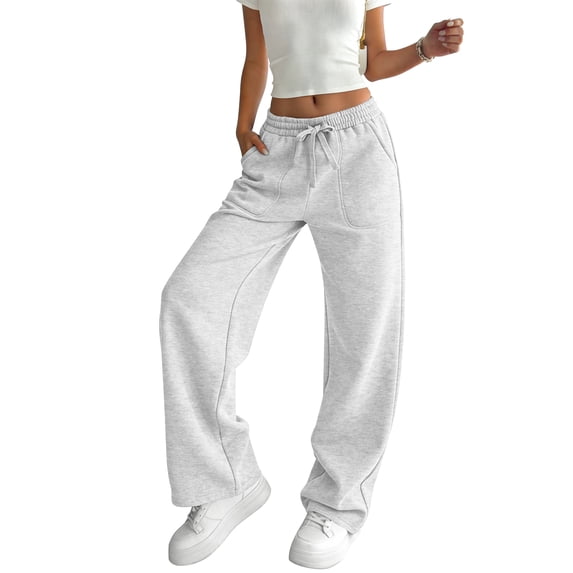 TEMOFON Sweatpants for Women Loose Fit Casual Comfy Lounge High Waist Drawstring Elastic Sweatpants Flowy Palazzo Pants with Pocket