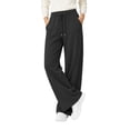 thumbnail image 1 of TEMOFON Sweatpants for Women Wide Leg Casual Baggy Pants Black Knit Comfy Elastic Drawstring Sweat Pants with Pockets L, 1 of 9