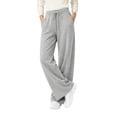 thumbnail image 1 of TEMOFON Sweatpants for Women Wide Leg Casual Baggy Pants High Waisted Elastic Drawstring Lightgray Sweatpant with Pockets XL, 1 of 9