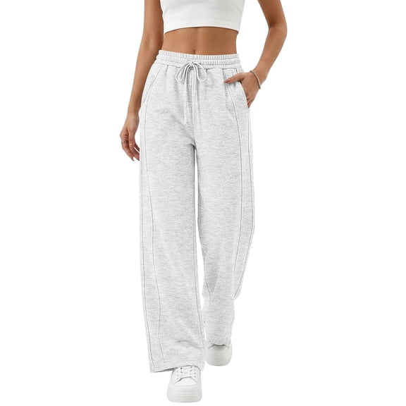 TEMOFON Sweatpants for Women Wide Leg Casual Baggy Workout Pants High Elastic Waisted Drawstring Sweatpant with Pockets