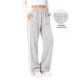 thumbnail image 1 of TEMOFON Sweatpants for Women Wide Leg Pants with Pockets Elastic Waistband Comfy Pants Lightweigt Jogging Pants Light Grey M, 1 of 10
