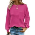 thumbnail image 1 of TEMOFON Sweatshirt for Women Long Sleeve Shirts Tunic Tops Waffle Knit Crewneck Sweatshirts for Womens Clothes Lightweight Business Fall Tops, 1 of 10