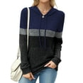 thumbnail image 1 of TEMOFON Hoodies for Women Long Sleeve Pullover Sweatshirts Casual Fall Tunic Tops with Pocket Drawstring Hooded Tops, 1 of 9