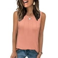 thumbnail image 1 of TEMOFON Tank Tops for Women Loose Fit Summer Scoop Neck Tanks Dressy Crew Neck Long Casual Comfort Tank Pink Sleeveless Flowy Tunic Tops XL, 1 of 6