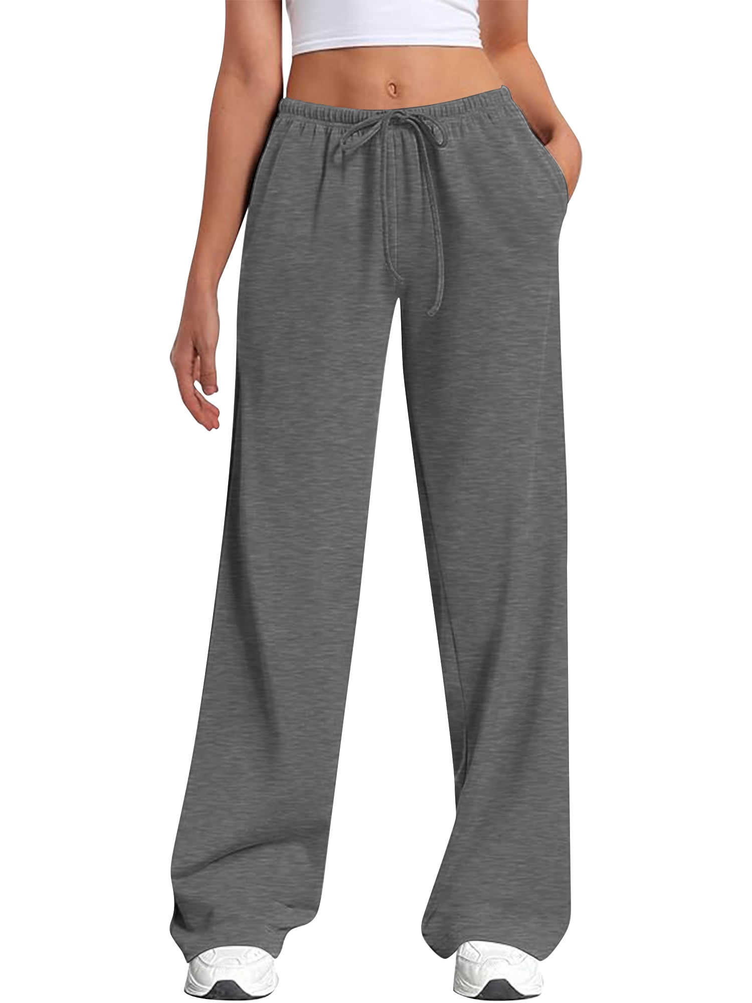 Walmart daily deals:  Walmart Black Friday Deals 2025 - TEMOFON Pants for Women Low rise Sweatpants Wide Leg Sweatpants Womens Clothes Drawstring Elastic Low Waist Pants with Pockets