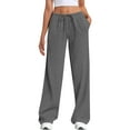thumbnail image 1 of TEMOFON Pants for Women Low rise Sweatpants Wide Leg Sweatpants Womens Clothes Drawstring Elastic Low Waist Pants with Pockets, 1 of 10