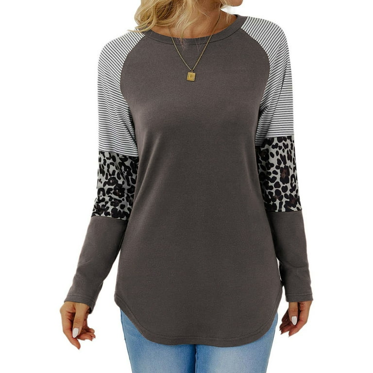 Fashion Leopard O-Neck Long-Sleeved Sweatshirt Fashion Leopard O-Neck Long-Sleeved Sweatshirt