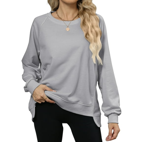 TEMOFON Womens Sweatshirts Casual Long Sleeve Shirts for Women Fall Crewneck Pullover Sweatshirts Loose Tunic Tops Winter Clothes