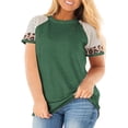thumbnail image 1 of TEMOFON Women Plus Size Tops Loose Fit Casual T Shirts Summer Short Sleeve Oversize Green Shirts for Women Size 26W, 1 of 5