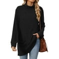 thumbnail image 1 of TEMOFON Womens Sweaters Long Sleeve Tunic Tops Casual Fall Turtleneck Soft Sweaters Comfy Shirts Loose Knit Pullover for Women Winter Clothes with Pocket, 1 of 8