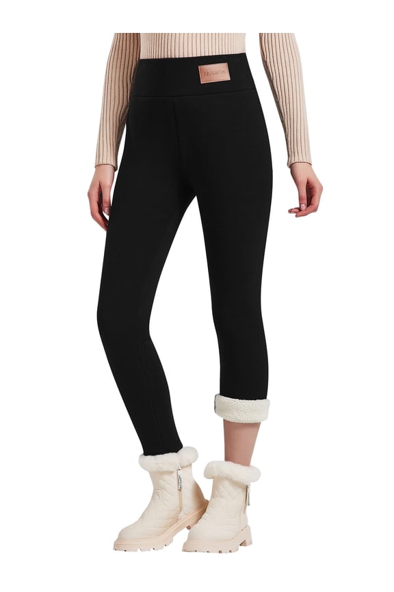 Women Winter Warm Thick Leggings Fleece Lined Stretchy Soft Thermal Sherpa Pants High Waist Tights