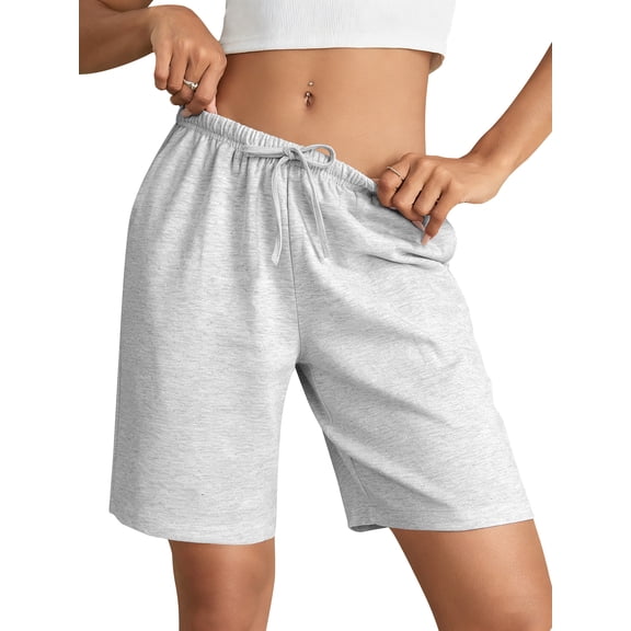 TEMOFON Women's Athletic Shorts Sweat Shorts for Women Drawstring Elastic Shorts with Pockets Casual Loose Shorts