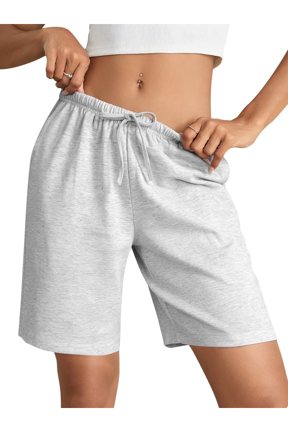 Women's Athletic Shorts Sweat Shorts for Women Drawstring Elastic Shorts with Pockets Casual Loose Shorts
