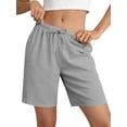 thumbnail image 1 of TEMOFON Women's Athletic Shorts Sweat Shorts for Women Drawstring Elastic Shorts with Pockets Casual Loose Shorts, 1 of 8
