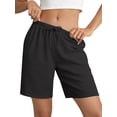thumbnail image 1 of TEMOFON Women's Athletic Shorts Sweat Shorts for Women Drawstring Elastic Shorts with Pockets Casual Loose Shorts, 1 of 8