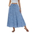 thumbnail image 1 of TEMOFON Womens Floral Maxi Skirt Elastic Waist Casual A-Line Long Skirt Summer Boho Flowy Beach Vacation Skirt with Pockets, 1 of 9