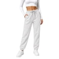 thumbnail image 1 of TEMOFON Women's Fleece Sweatpants Cuffed Jogger Soft Lounge Pants with Pockets Adjustable Drawstring for Casual Workout Running, 1 of 7