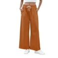 thumbnail image 1 of TEMOFON Womens Baggy Wide Leg Palazzo Pants Fall Casual Loose Drawstring Elastic Waisted Lounge Trousers with Pockets, 1 of 7
