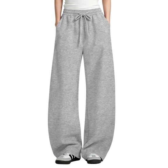 TEMOFON Womens Barrel Low rise Sweat Pants Wide Leg Sweatpants Drawstring Elastic Pants with Pockets Workout Pants
