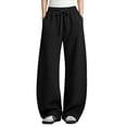 thumbnail image 1 of TEMOFON Womens Barrel Sweatpants Wide Leg Sweat Pants Elastic Waisted Trousers with Pockets Drawstring Workout Pants, 1 of 10