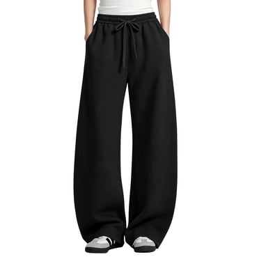 TEMOFON Womens Barrel Sweatpants Wide Leg Sweat Pants Elastic Waisted Trousers with Pockets Drawstring Workout Pants