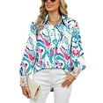 thumbnail image 1 of TEMOFON Blouses for Women Boho Floral Print Shirts Casual Lapel V Neck Long Sleeve Tops Dressy Tunic Tops Paisley Fall Clothing Button Down Blouses, 1 of 1