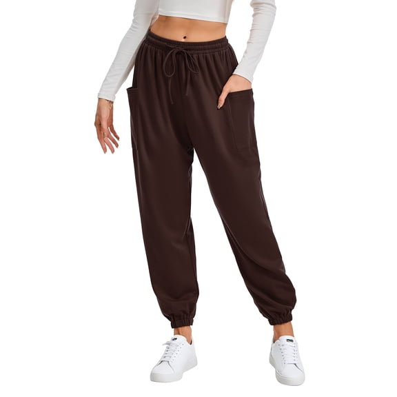 SWQZVT Women's Cargo Sweatpants with Pockets High Waisted Jogging Pants Drawstring Athletic Joggers Fall Trousers