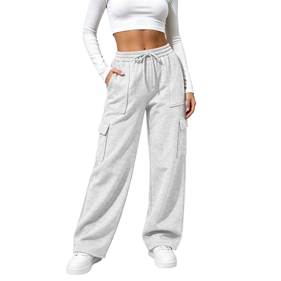 TEMOFON Sweatpants Women Cargo Pants Workout Gym Active High Waisted Comfy Joggers for Women Clothes