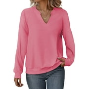 トップス LYFT OVERSIZE V-NECK SWEAT SHIRT Women's V Neck Sweatshirts